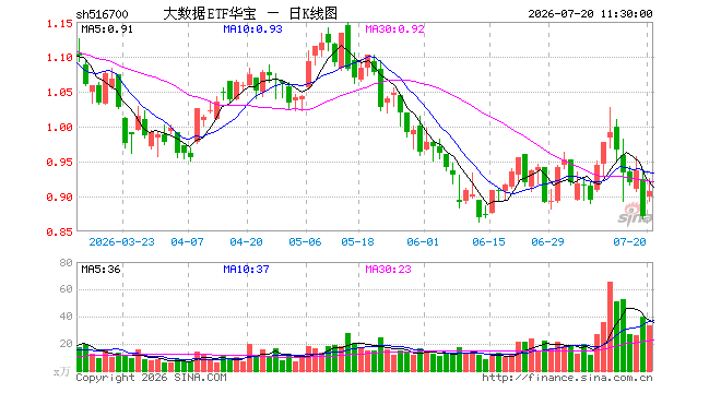 大数据产业ETF（516700）涨4.13%，半日成交额3087.30万元